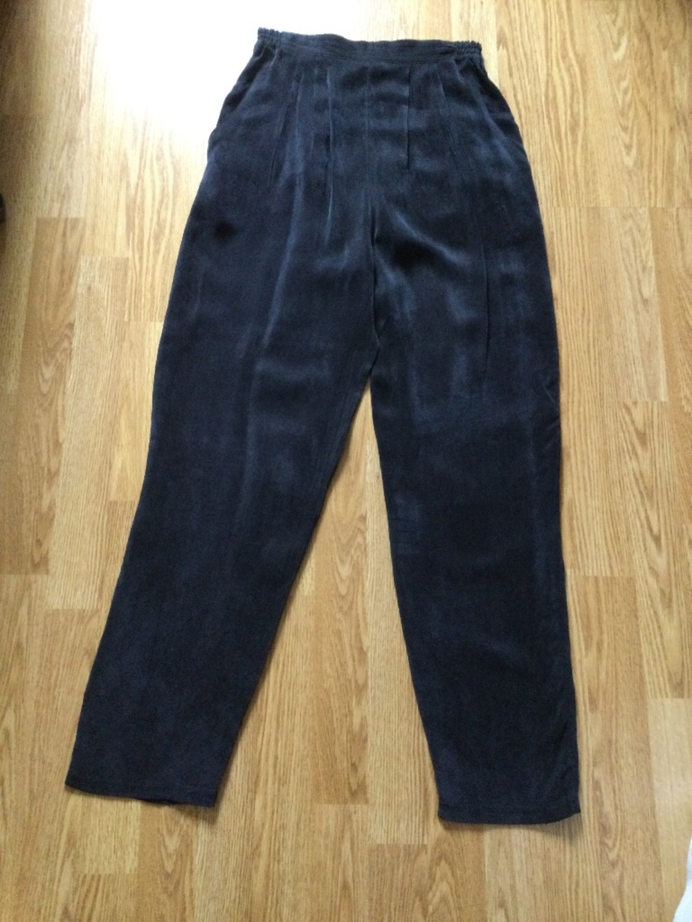 Mary Lynn O’Shea  Pleated Rayon Pant W’s M Relaxed  Navy Charcoal